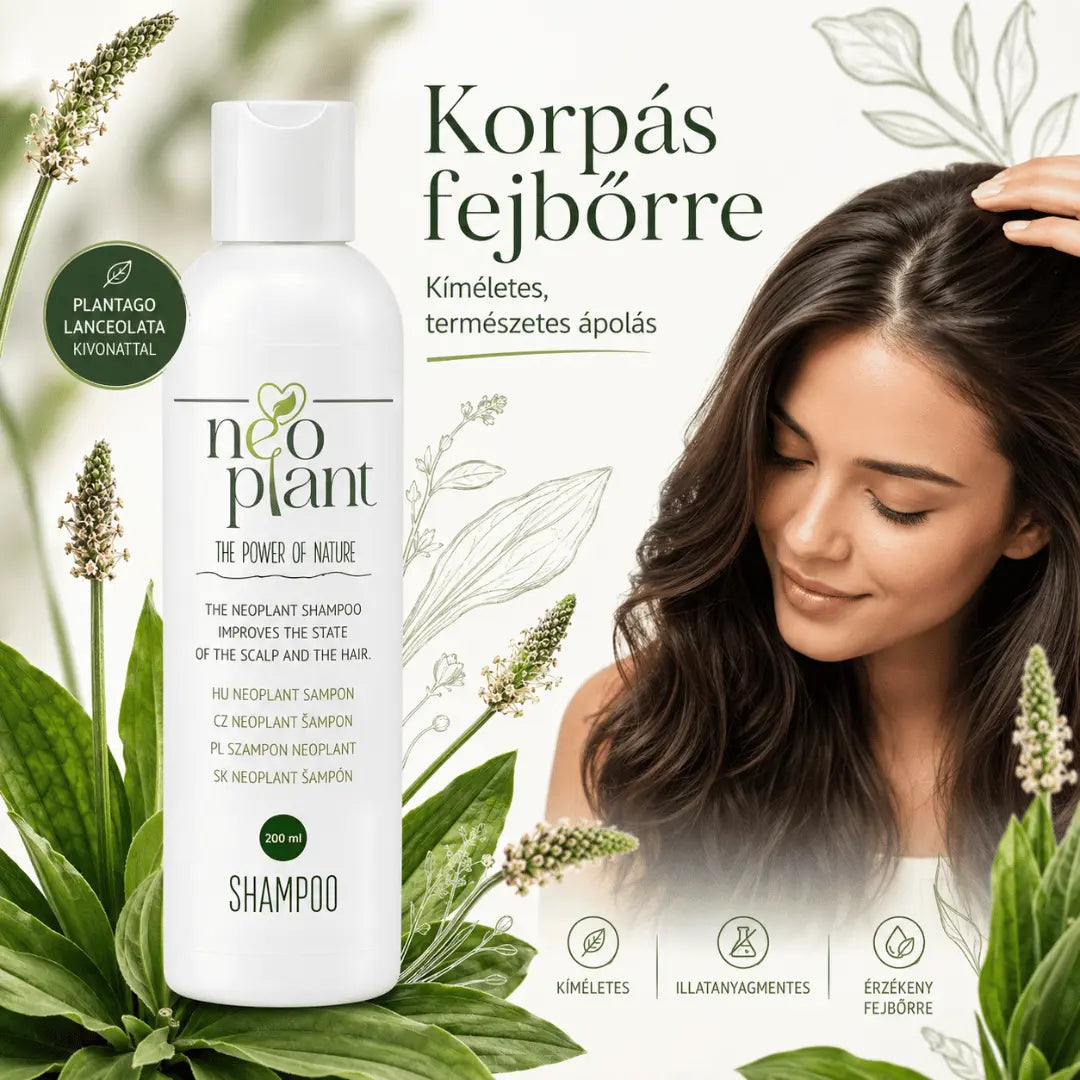Neoplant sampon korpás és érzékeny fej bőrre Plantago Lanceolata lándzsás útifű kivonattal