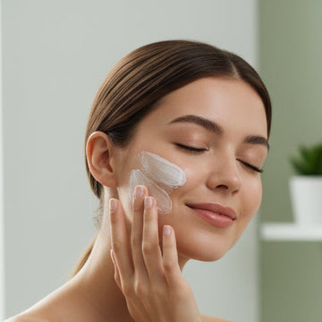 Neoplant természetes arckrém felvitele – kíméletes hidratálás száraz, érzékeny bőrre, ekcémára.